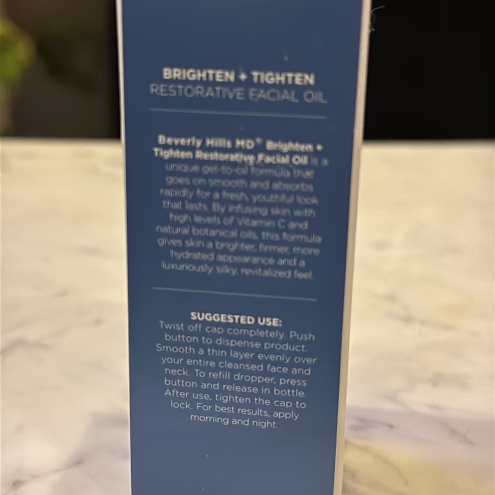 Beverly Hills MD Brighten + Tighten Restorative Facial Oil New Sealed Box - Picture 3 of 3